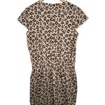 Duck Treads Dress Womens Large Brown Leopard Short Sleeve Lightweight Blouson Photo 2