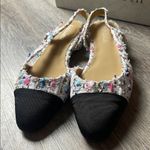 Multicolor Tweed Slingback Sandals Size 7 White Photo 3