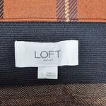 LOFT Outlet Orange & Brown Windowpane Plaid Aline Skirt Size Large Academia Photo 5