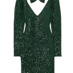 CAROLINE CONSTAS Julia Mini Dress Bow Detail Sequined Tulle Cocktail Party Large Photo 12