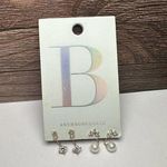 Anthropologie Initial Letter B NWT  Gold Tone Stud Pierced Earrings 2 Pairs Photo 1