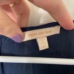 Skies Are Blue NWOT  Anthropologie navy yellow‎ embroidered cuff sleeve blouse XS Photo 3