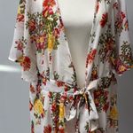 Live 4 Truth  Floral Kimono Top Vibrant Open Elastic Waist Tie Front Plus Size 3X Photo 6