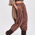 Free People Western Boho Ellie Pull On Barrel Pants Bloomers XS Brown Stripe NEW Photo 4