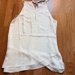 T Tahari  women’s cream Layered Halter Sleeveless tie back blouse Top size medium Photo 2