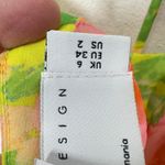 ASOS Design Floral Halter Neck Ruched Crop Top Neon Yellow Pink Green Size 6 Photo 4