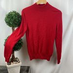 Prive 100% Cashmere Red Long Sleeve Mock Turtleneck Sweater L Size L Photo 0