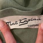 Nat Kaplan Couture Vintage Green Ultra Suede Sleeveless Sheath Dress Size 8 Photo 5