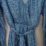 Princess Polly  Blue Sequin Long Sleeve Dress Photo 3