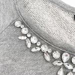 Torrid  Heather Grey Jewel Rhinestone Embellished Crewneck Sweatshirt Size 1X Photo 8