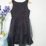 BCBG Paris beaded black tulle rosettes cocktail dress Photo 2
