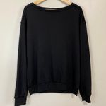 Treasure & Bond Women’s Raw Edge Fleece Sweatshirt Black Size XS NWT Photo 0