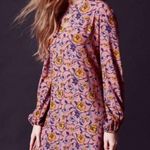 For Love & Lemons  Mini Dress Small Pink Floral Open Back Long Sleeve Boho Photo 0