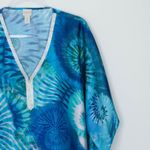 Chico's  Womens V Neck Rhinestone Shark Bite Kaftan Blouse Size L/XL Vacation Boho Photo 1