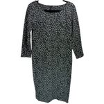 Talbots Leopard Print Ponte Knit Back Zip Sheath Dress Size 10 Career Office Photo 2