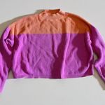 Bar III  Color Block Mock Neck Sweater Ribbed Knit Pullover‎ Top Large Photo 0