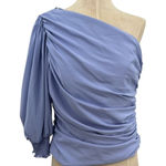 Amanda Uprichard Beckham Top Blouse One Shoulder Ruched Lavender Blue Size Large Photo 0