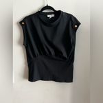 Nine West Black Sleeveless Top Women’s Size M Gold Button Detail Classic Chic Photo 3