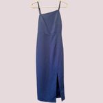 NWT Gray/Blue Spaghetti Strap Asymmetrical Midi Dress – XS Blue Photo 4
