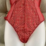Victoria's Secret Victoria’s Secret Rust Red Orange Mesh Lace Lingerie Bodysuit L Photo 3