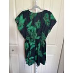 Cupshe Women's Dress Size S Black Green Tropical Leaf Print V Neck Mini Photo 4
