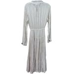 Free People  Diamond Head Embroidered Midi Dress Raw Linen Ivory Boho XS Photo 6