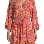 IRO  Vibrant Red and Orange Long Sleeve Rhodey Romper Photo 0