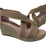 Taryn Rose  KRISSY Natural Linen Designer Espadrille Wedges Sandals size 5 Photo 0