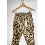 Good American High Waist Crop Jeans Tan Brown Zebra 4/27 NWT Photo 3