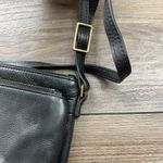 Margot Black Pebbled Leather Crossbody Bag OS Double Zipper Closure Adjustable Photo 4