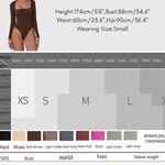 NEW QINSEN Square Neck Bodysuit Long Sleeve Double Lined L Brown Size L Photo 5