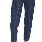 Karl Lagerfeld  Dark Blue Ankle Jeans Size 10 High Rise Paper Bag Waist Photo 0