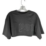 YoungLA Urban Crop Tee Top Womens Size Small W436 Gray Photo 1