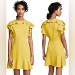 Amanda Uprichard Emery Ruffle A-Line Mini Dress in Yellow marigold Photo 1