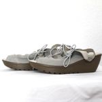 Skechers Parallel Ghillie Up Peep Toe Slingback Wedge Size 9.5 Leather Photo 2