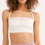Free People  Women’s S Eyelet Lace‎ Bow Back Crop Top Ivory White Coquette Girlie Photo 0