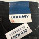 Old Navy Button Fly High Rise Denim Mini Skirt Women's 10 Black Goth Grunge Punk Photo 2