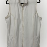 Quacker Factory  White French Terry Vest with Rhinestone Zipper Size L Photo 0