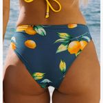 Cupshe Lemon Print Bikini Side-Tie Ruched Bottoms Size Small NEW Photo 3