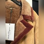 Salvatore Ferragamo NWT  Made In Italy, Suede Leather Lambs Shearling Jacket Photo 2