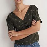 Madewell  Voile Puff-Sleeve Top in Floral Green Size 2 Photo 1