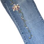 Adolfo 2000s Light Wash Blue Jeans Floral Detail  Women’s Size 12 Pants Y2K! Photo 2
