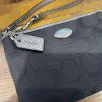 Coach Black Monogram Wristlet Black & Silver Photo 6