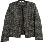 Nine West  Chic and Elegant Black and White Open Front Floral Blazer Size 12 Photo 0