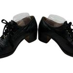 *Vintage 70's Chunky Oxford Heeled Shoes Womens 9 Photo 4