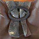 Chi Boho Brown Leather with Snake Skin Handle And Magnetic Snake Skin Closure. Photo 1