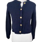 Mango  MNG Wool Blend Navy Blue Button Knit Sweater Cardigan Size XS Photo 0