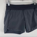 Ivivva Lululemon Relay Racer Athletic Shorts Sz 14 girls 4 womens Black Grey Photo 5