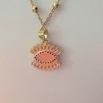 Boutique NEW‎ Handmade Evil Eye Yellow Gold Filled Simulated Diamond Necklace, 18-20” Photo 3