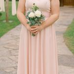 White by Vera Wang Charmeuse One Shoulder Bridesmaid Dress in Blush Pink Size 6 Photo 0